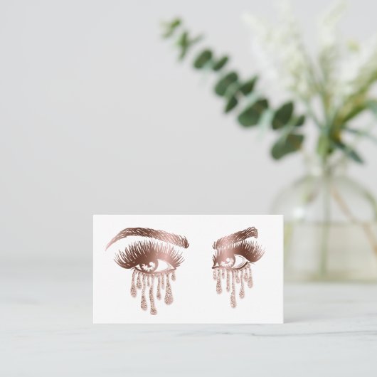 Makeup Artist Eyebrow Eyes Lashes Roos Gold Visitekaartje (Staand voorkant)