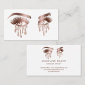 Makeup Artist Eyebrow Eyes Lashes Roos Gold Visitekaartje (Voorkant / Achterkant)