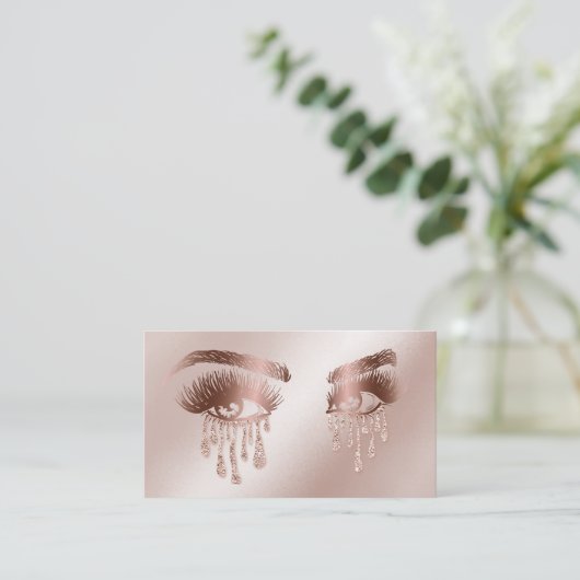 Makeup Artist Eyebrow Eyes Lashes Roos Gold Visitekaartje (Staand voorkant)