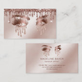 Makeup Artist Eyebrow Eyes Lashes Roos Gold Visitekaartje (Voorkant / Achterkant)
