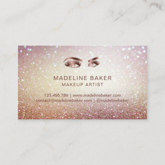 Makeup Artist Eyebrow Eyes Lashes Roos Gold Visitekaartje (Achterkant)