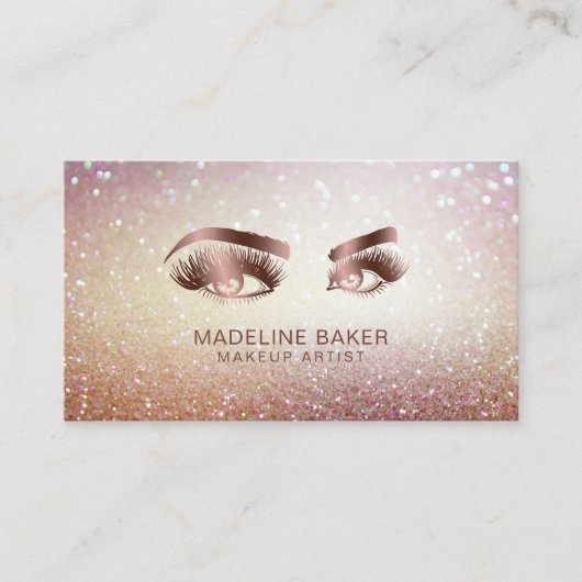 Makeup Artist Eyebrow Eyes Lashes Roos Gold Visitekaartje (Voorkant)