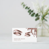 Makeup Artist Eyebrow Eyes Lashes Roos Gold Visitekaartje (Staand voorkant)