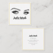 Makeup Artist Eyebrow Eyes Lashes Vierkante Visitekaartje (Voorkant / Achterkant)