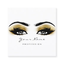 Makeup Artist Eyebrow Gold Lashes White Square