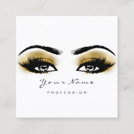 Makeup Artist Eyebrow Gold Lashes White Square Vierkante Visitekaartje