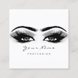 Makeup Artist Eyebrow Gray Lashes White Square Vierkante Visitekaartje