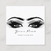 Makeup Artist Eyebrow Gray Lashes White Square Vierkante Visitekaartje (Voorkant)