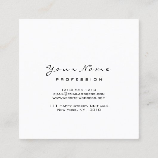 Makeup Artist Eyebrow Gray Lashes White Square Vierkante Visitekaartje (Achterkant)