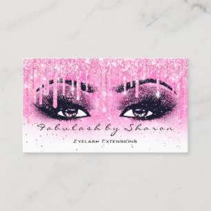 Makeup Artist Eyebrow Lash Glitter Drip Berry Roze Visitekaartje