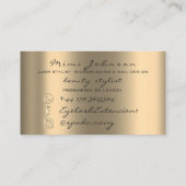 Makeup Artist Eyebrow Lash Gold Spark Estheticus Visitekaartje (Achterkant)