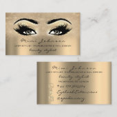 Makeup Artist Eyebrow Lash Gold Spark Estheticus Visitekaartje (Voorkant / Achterkant)