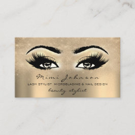 Makeup Artist Eyebrow Lash Gold Spark Estheticus Visitekaartje