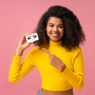 Makeup Artist Eyebrow Lashes Chocolate Black White Visitekaartje