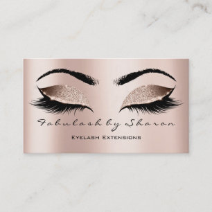 Makeup Artist Eyebrow Lashes Extensi Glitter Pink Visitekaartje