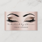 Makeup Artist Eyebrow Lashes Extensi Glitter Pink Visitekaartje (Voorkant)