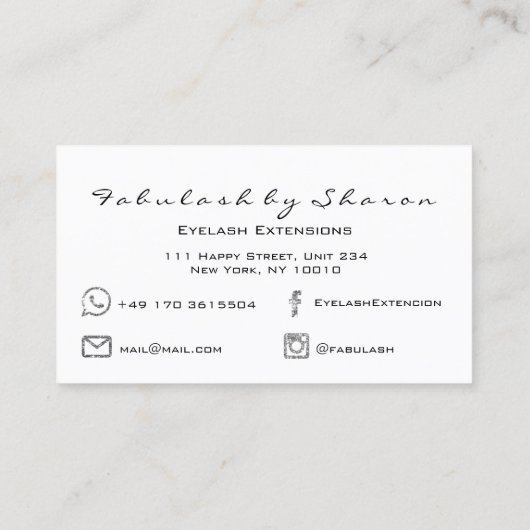 Makeup Artist Eyebrow Lashes Extension Blue Marine Visitekaartje (Achterkant)