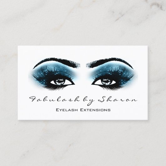 Makeup Artist Eyebrow Lashes Extension Blue Marine Visitekaartje (Voorkant)