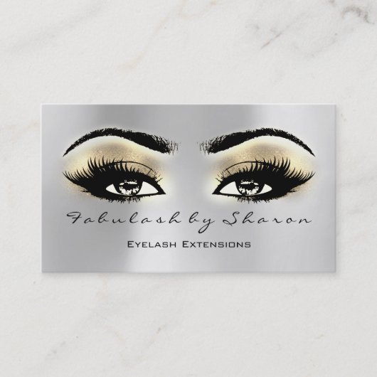 Makeup Artist Eyebrow Lashes Extension Brown Gold Visitekaartje (Voorkant)