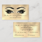 Makeup Artist Eyebrow Lashes Extension Glass Gold Visitekaartje (Voorkant / Achterkant)