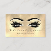 Makeup Artist Eyebrow Lashes Extension Glass Gold Visitekaartje (Voorkant)