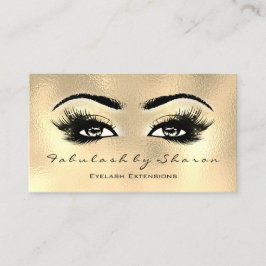 Makeup Artist Eyebrow Lashes Extension Glass Gold Visitekaartje