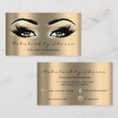 Makeup Artist Eyebrow Lashes Extension Gold Eyes Visitekaartje (Voorkant / Achterkant)