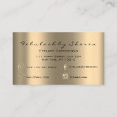 Makeup Artist Eyebrow Lashes Extension Gold Eyes Visitekaartje (Achterkant)