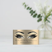 Makeup Artist Eyebrow Lashes Extension Gold Eyes Visitekaartje (Staand voorkant)