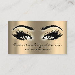 Makeup Artist Eyebrow Lashes Extension Gold Eyes Visitekaartje