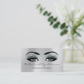 Makeup Artist Eyebrow Lashes Extension Grey Blauwg Visitekaartje (Staand voorkant)