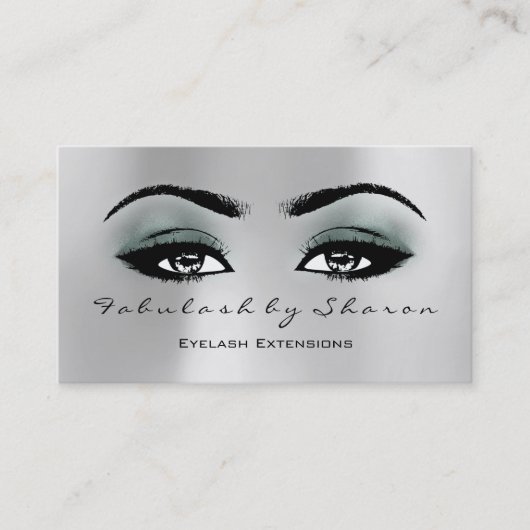 Makeup Artist Eyebrow Lashes Extension Grey Blauwg Visitekaartje (Voorkant)