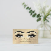 Makeup Artist Eyebrow Lashes Extension Leathe Gold Visitekaartje (Staand voorkant)