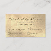 Makeup Artist Eyebrow Lashes Extension Leathe Gold Visitekaartje (Achterkant)