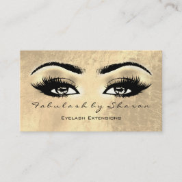 Makeup Artist Eyebrow Lashes Extension Leathe Gold Visitekaartje
