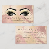 Makeup Artist Eyebrow Lashes Extension Marble Gold Visitekaartje (Voorkant / Achterkant)