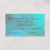 Makeup Artist Eyebrow Lashes Extension Ocean Blue Visitekaartje (Achterkant)