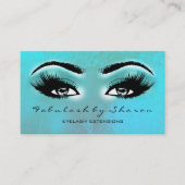 Makeup Artist Eyebrow Lashes Extension Ocean Blue Visitekaartje (Voorkant)
