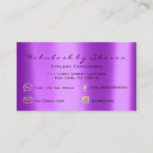 Makeup Artist Eyebrow Lashes Extension Paars Visitekaartje (Achterkant)