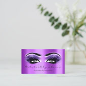 Makeup Artist Eyebrow Lashes Extension Paars Visitekaartje (Staand voorkant)