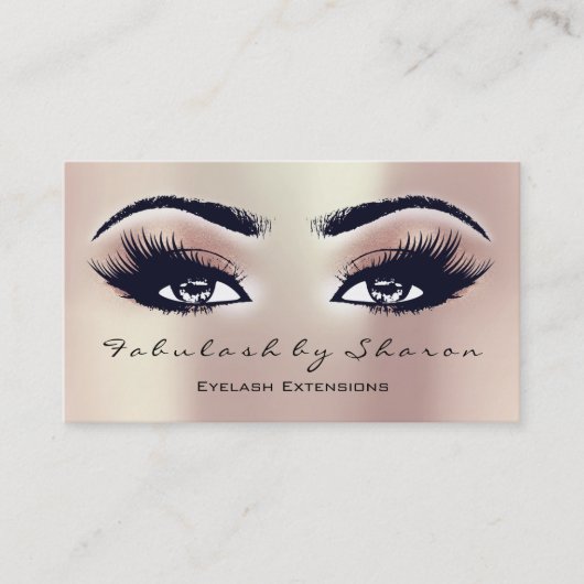 Makeup Artist Eyebrow Lashes Extension Pink Peach Visitekaartje (Voorkant)