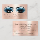 Makeup Artist Eyebrow Lashes Extension Roos Blue Visitekaartje (Voorkant / Achterkant)