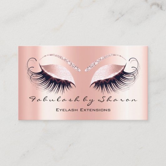 Makeup Artist Eyebrow Lashes Extension Roos Coral Visitekaartje (Voorkant)