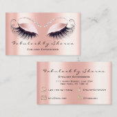 Makeup Artist Eyebrow Lashes Extension Roos Coral Visitekaartje (Voorkant / Achterkant)