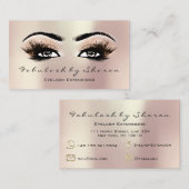 Makeup Artist Eyebrow Lashes Extension Roos Gold Visitekaartje (Voorkant / Achterkant)