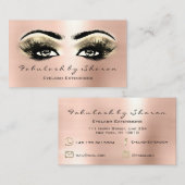 Makeup Artist Eyebrow Lashes Extension Roos Gold Visitekaartje (Voorkant / Achterkant)