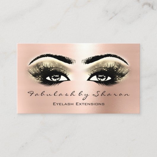 Makeup Artist Eyebrow Lashes Extension Roos Gold Visitekaartje (Voorkant)