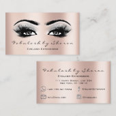 Makeup Artist Eyebrow Lashes Extension Roos Grey Visitekaartje (Voorkant / Achterkant)
