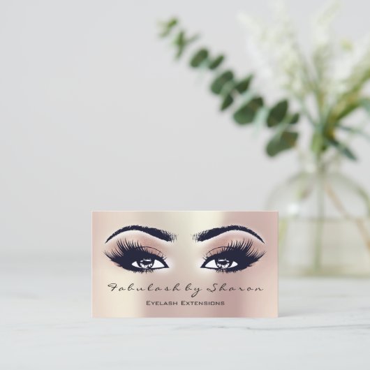 Makeup Artist Eyebrow Lashes Extension Roos Pearl Visitekaartje (Staand voorkant)