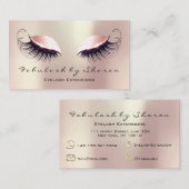 Makeup Artist Eyebrow Lashes Extension Roos Social Visitekaartje (Voorkant / Achterkant)